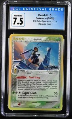 Beedrill Reverse Holo EX Delta Species 1/113 CGC 7.5 NM+ 2005 Pokemon Card - Image 1