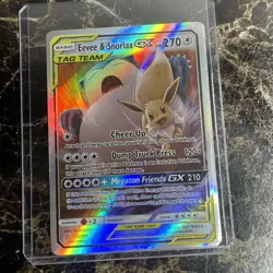 Pokemon TCG Eevee & Snorlax GX TAG TEAM Ultra Rare Holo Card Sm-Team Up 120/181 - Image 3