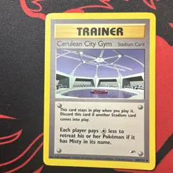 Pokemon Cerulean City Gym Trainer Stadium Card Gym Heroes #108/132 Wotc - Image 1