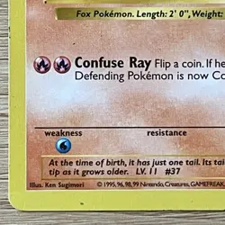 Pokemon TCG Base Set Shadowless Vulpix Ninetales Wizards 1999 2 Card Lot - Image 5