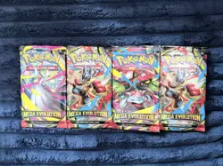 Pokemon Mega Evolution Booster Packs (4) New Unopened TCG Cards - Image 1