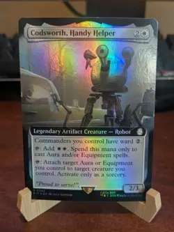 MTG: Codsworth, Handy Helper EXTENDED ART FOIL NM Universes Beyond: Fallout Card - Image 1