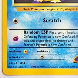Sabrina's Psyduck 99/132 Pokemon TCG Gym Challenge NM Vintage 2000 Card - Image 5