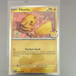 Pokemon Pikachu TEF Stamped Holo Rare 051/162 Basic 70 HP Random Spark Card - Image 1