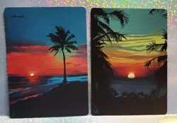 2x Full Art Hand Painted Island LOT Mtg Alter Textless "Neon Dreamz" Basic Lands - Image 1