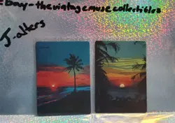 2x Full Art Hand Painted Island LOT Mtg Alter Textless "Neon Dreamz" Basic Lands - Image 2