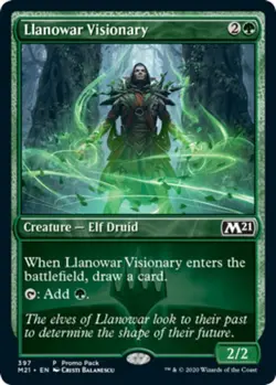 MTG Llanowar Visionary - Foil - Dark Frame Promo Pack, Promo Pack, Lightly Playe - Image 1