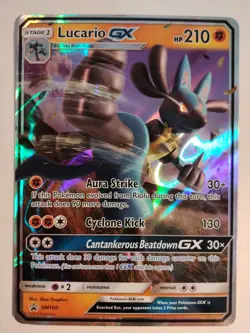 Pokemon TCG Lucario GX SM100 Black Star Promo Holo Foil Ultra Rare LP-NM - Image 1