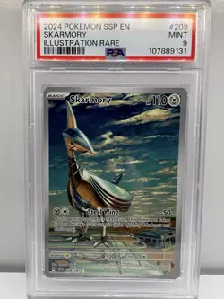 Pokemon TCG Skarmory 209/191 Surging Sparks Illustration Rare Holo PSA 9 - Image 1
