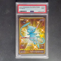 PSA 9 MINT 2021 Pokemon CELEBRATIONS FULL ART MEW #25 - Image 1