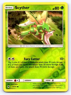 Scyther 3/214 Common Lost Thunder Pokemon Reverse Holo Lightly Played - Image 1