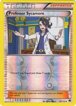 Pokemon - Professor Sycamore - 107/122 - Reverse Holo - BREAKPoint - NM/M - Image 1