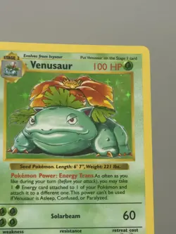 Pokemon TCG Shadowless Venusaur Basr Set Holo #15 LP - Image 2