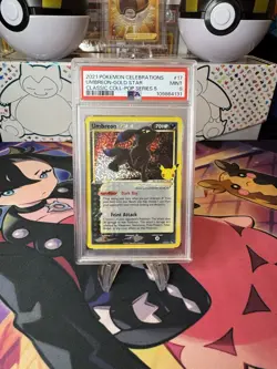 2021 Pokemon Celebrations Umbreon Gold Star #17 PSA 9 Mint - Image 1