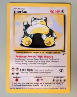 Snorlax - Base Set 2 30/130 Rare - Near Mint - Vintage WotC Pokemon TCG - Image 1