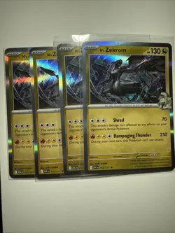 4 X N’s Zekrom 155/217 Ascended Hero’s Holo Rare Near Mint Pokemon TCG Playset - Image 1