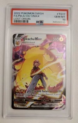 Pikachu Vmax TG17 Pokemon Sword & Shield Lost Origin 2022 PSA 10 - Image 1