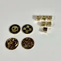 Pokemon Zacian Zamazenta Metal Coin Dice Poison And Burn Counter Lot - Image 1