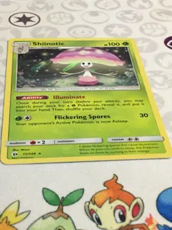 D406 POKEMON TCG SUN & MOON SHIINOTIC #17 HOLO LP RARE - Image 2