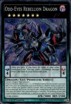 Odd-Eyes Rebellion Dragon - Secret Rare 1st Edition CORE-EN051 - LP - YuGiOh - Image 1