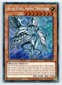Blue-Eyes Abyss Dragon - RA01-EN016 - Secret Rare - 1st Edition Yugioh - Image 1