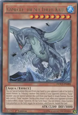 Yugioh Gameciel, The Sea Turtle Kaiju DOCS-EN088 Rare 1st Edition NM - Image 1