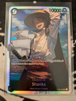 Shanks ST08-005 Super Rare Starter Deck 8: Monkey.D.Luffy One Piece Foil NM - Image 1