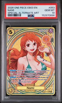 2026 ONE PIECE EB03 ENGLISH - NAMI 053 - SPECIAL ALTERNATE ART PSA 10 (GEM MINT) - Image 1