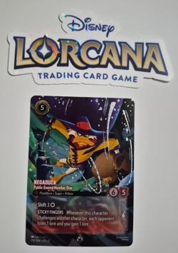 Disney Lorcana Winterspell Enchanted Negaduck Public Enemy Number Darkwing Rare - Image 1