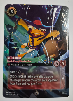 Disney Lorcana Winterspell Enchanted Negaduck Public Enemy Number Darkwing Rare - Image 3