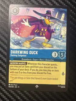 Disney Lorcana Darkwing Duck-Dashing Gadgeteer Character Card 150/204 EN - Image 1
