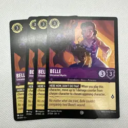 4x Belle Untrained Mystic 37/204 Disney Lorcana Ursula’s Return 4x - Image 1