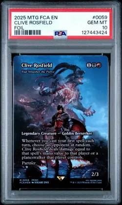 2025 MTG FINAL FANTASY THROUGH THE AGES FOIL #0059 CLIVE ROSFIELD PSA 10 - Image 1