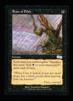 * * 1x Rain of Filth x1 * * Urza's Saga MTG VLP-NM Very Light Play to Near Mint - Image 1