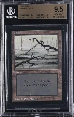 1993 MAGIC: THE GATHERING BETA SWAMP V3 C L BGS 9.5 - Image 1