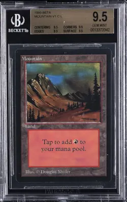 1993 MAGIC: THE GATHERING BETA MOUNTAIN V1 C L BGS 9.5 - Image 1