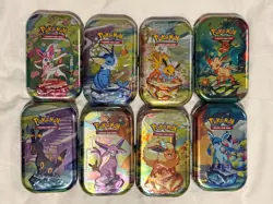 Pokemon TCG Scarlet Violet Prismatic Evolutions Mini Tin Lot Of 8 New & Sealed - Image 2