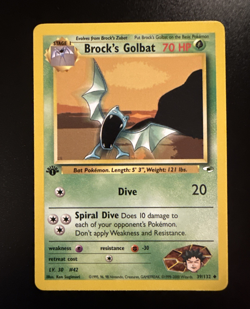 Brock's Golbat 39/132 Gym Heroes 1st Edition Pokemon Card Uncommon - Image 1