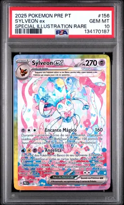 2025 POKEMON PORTUGUESE PRE PT-PRISMATIC EVOLUTIONS #156 SYLVEON EX PSA 10 - Image 1