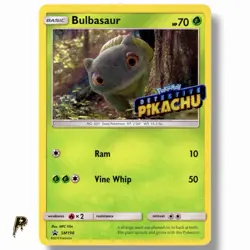 Bulbasaur SM198 - 2019 Detective Pikachu Stamped Promo Sun Moon Pokemon Card LP - Image 1
