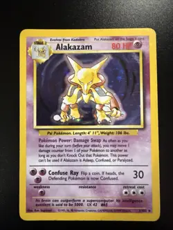 Alakazam 1/102 Holo Holo Rare Base Set 2 Pokemon - Image 1