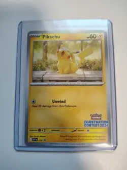 Pikachu 214 Promo Card Limited Edition Printed Pokemon Illustration Contest - Image 1