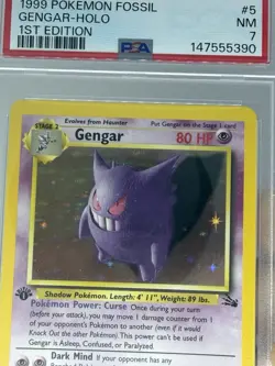 Pokemon Gengar Holo 1st Edition Fossil Psa 7 - Image 2