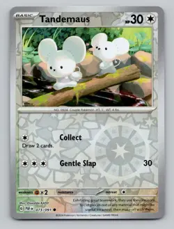 Reverse Holo Tandemaus 073/091 Common Paldean Fates Pokemon - Image 1