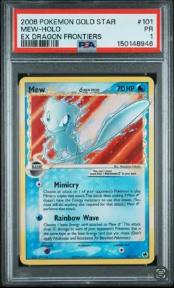 Pokemon Mew Gold Star EX Dragon Frontiers Holo Ultra Rare #101 PSA 1 - Image 1