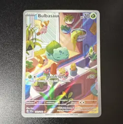 Pokemon Bulbasaur Illustration Rare Full Art Holo SV07 143/142 Basic 70HP Orca - Image 1