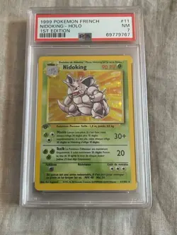 PSA 7 MINT French Nidoking Base 1st Edition Holo Rare 1999 Pokemon 11/102 - Image 1