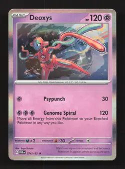 Deoxys 074/182 Rare Paradox Rift Pokemon Holo Near Mint - Image 1