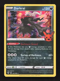 Darkrai 105/189 Holo Promo Trick or Trade BOOster Pokemon Holo Near Mint - Image 1