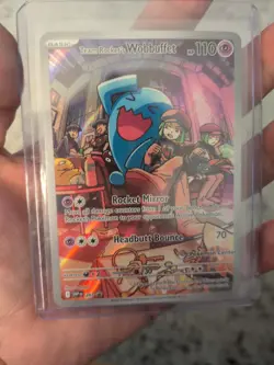 Team Rocket's Wobbuffet SVP203 Pokemon Center Stamp Exclusive Promo *S Rank* 🔥 - Image 1